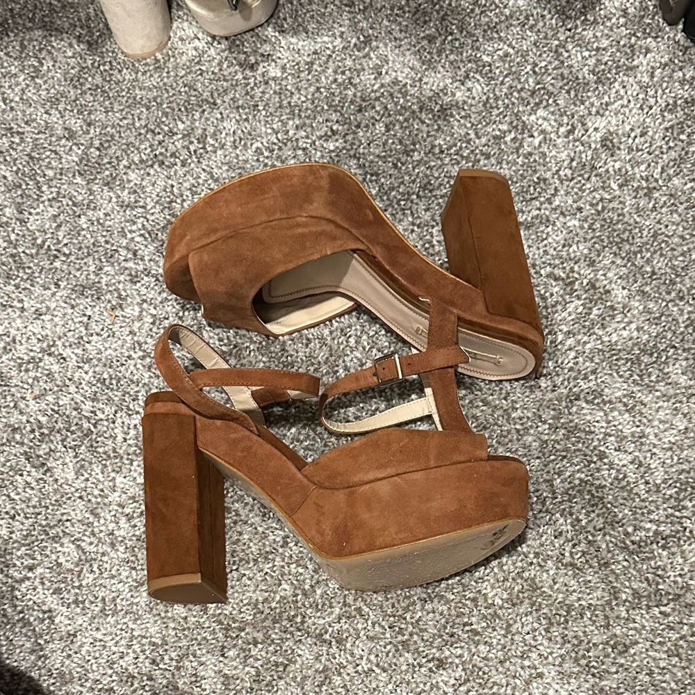 ZARA CHUNKY SUEDE PLATFORM SANDALS